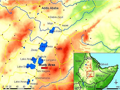 Fig. 1. Location of the study area, (source Ormsby (2001), modified by Rckcamp)